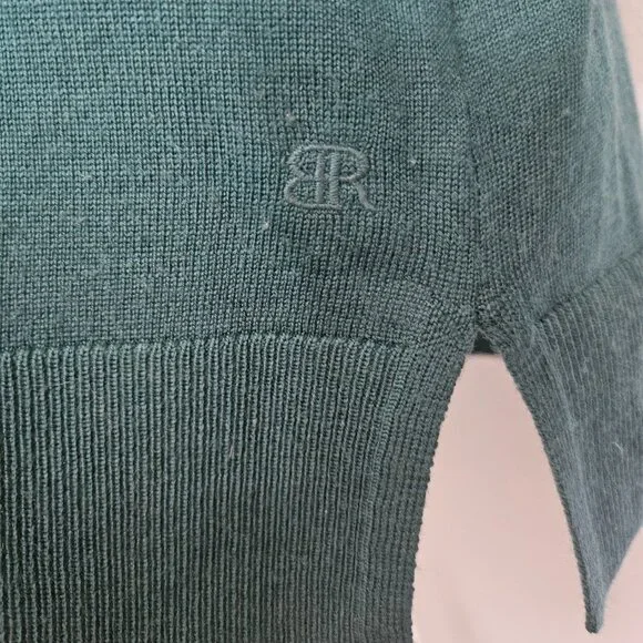 Banana Republic Women's V-Neck Sweater SZ Small 100% Merino Wool Green Preppy - Picture 10 of 14